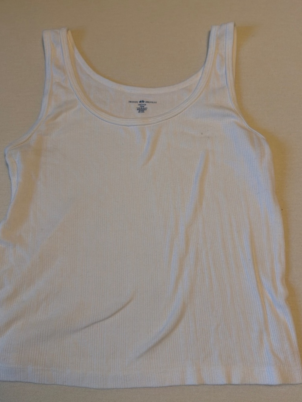 Brandy Melville Classic White Ribbed Tank Top - Women's